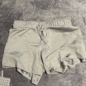 Nike Women's Olive Gray Athletic Shorts with Drawstring